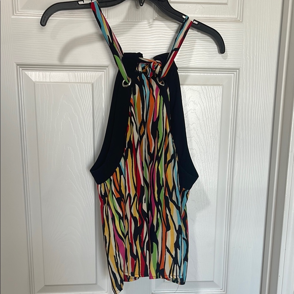 New York & Company Multicolor Striped Tank Top